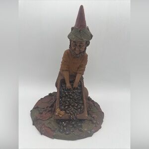 Charming Gnome Figurine with Brown and Green Accents